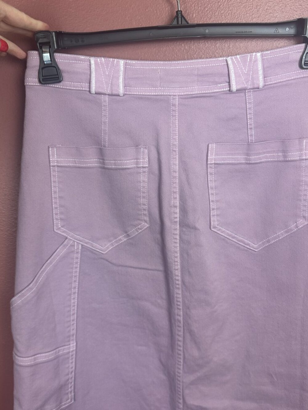 NWT Anthropologie Pilcro Carpenter Maxi Skirt in Lilac Size 8 - Picture 8 of 12